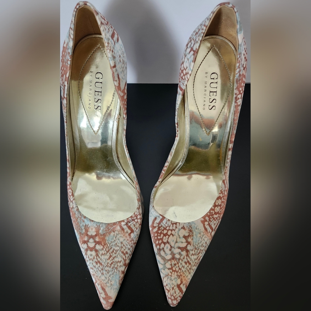 Guess Women's Brown Patterned Heels